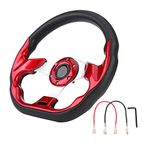 KIMISS 320mm the Latest Carbon Fiber Racing Steering Wheel Modification Mini Drifting Steering Wheel(Red)