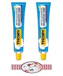 Thomy Delikatess Senf Mittelscharf (Delicious German Mustard Medium) 2 x Tubes of 100 ml And 1 small Gift From Vestemfashion Team