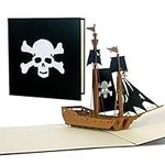 Diese-Klappkarten Pop Up Pirate Ship, Children's Birthday Party Invitation, Present Voucher for a Safari Boat Travel, B15