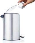 Bamodi Bathroom Bin 3L – Bathroom Bins with Lids – Small Pedal Bin for Bathroom, Toilet, Restroom – Stainless Steel Rubbish Waste Trash Can with Removable Inner Bucket (Silver)