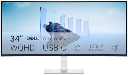 Dell 34 Plus USB-C Monitor - S3425DW, WQHD (3440x1440), 21:9 Curved, 120Hz, VA, 1ms, AMD FreeSync Premium, HDR10, Height Adjustment, Built-in Speakers, 2 USB-C, 2 HDMI, 3 Year Warranty