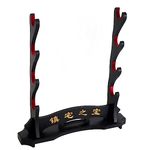 Sword Holder Samurai Sword Stand Display Katana Wakizashi Tanto Velvet Padded Wall Hanger Sword Rack (4 Tier)