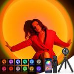 Sunset Lamp Projection with Remote Control Endless Colors Sunset Projector Lights LED APP Floor Lamp Multiple Colors Night Light for Christmas Gifts Home/Photography/Party/Bedroom Sunset Lamps