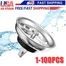 Stainless Steel Home Kitchen Sink Drain Stopper Basket Strainer Waste Plug Lot
