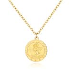 Philip Jones Men's Gold Plated Stainless Steel St Christopher Necklace