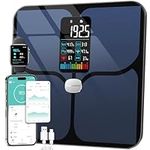 Body Fat Scale, ABLEGRID Digital Smart Bathroom Scale for Body Weight, Large LCD Display Screen, 16 Body Composition Metrics BMI, Water Weigh, Heart Rate, Baby Mode, 400lb, Rechargeable