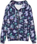 Uourmeti Zip Up Hoodie Graphic Y2k Hooded Sweatshirt Jacket for Women XS-5XL, Koala Raccoon, X-Large