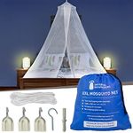 Mosquito Net for Single to King-Sized Beds – 2 Openings or Fully-Enclosed Bed Canopy – Conical Design for Decoration or Travel – Free Bag & Hanging Kit for Easy Setup