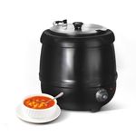 EASYROSE Electric Soup Kettle 10 Litre Commercial Soup Warmer with Hinged Lid and Detachable Stainless Steel Pot, Food Warmer for Parties, Buffet