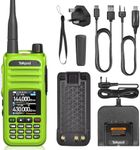 Talkpod A36PlusMAX Dual Band Two Way Radio, 8W Output, Long Range Handheld Radio with 144-146/430-440MHz VHF UHF Receive, 3200mAh Battery, 1.44 inch Color Screen (Green)