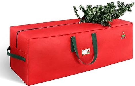 Christmas Tree Storage Bag, 7.5ft Artificial Christmas Tree Storage Box, Waterproof Xmas Tree Storage Tote, 600D Oxford Material with Durable Handles & Zipper, Protects from Moisture & Dust (Red)