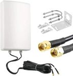 UniteCom High Gain Directional 4G/5G Antenna 10 Meter Cables LTE MiMo Panel Pole Mountable Dual Input Broadband Mobile Internet Waterproof IP67 Diversity Aerial 02 Vodafone EE Three