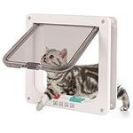 Cat Flaps, Cat Door Safety Pet Door with 4 Way Lock, Lockable Cat Flaps Pet Door Easy to Install Weatherproof Cat Flap Door for Exterior Door Window Wall Pet Flap for Upvc Door 20 x 19 x 5.5cm