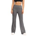 BlissClub AirMelt Flare Pants - Lite | Flared Silhouette | Back Pocket| Weightless Fabric | High Rise Waistband, Regular (for Women Upto 5'4)