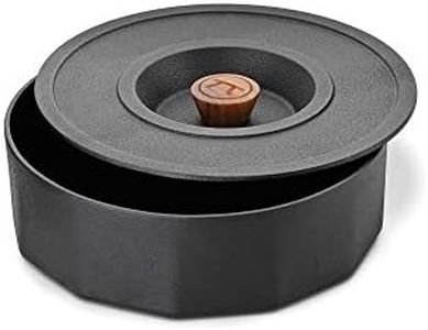 Outset Cast Iron Multi-Purpose Pot, Tortilla and Pancake Warmer, 3 Quart, Black