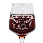 Always Looking Good Birthday Gift for Grandad Vintage World's Greatest Grandad Engraved Large Wine Glass Present for Grandfathers Etched 400ml Wine Glass