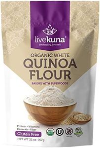 LiveKuna Organic Quinoa Flour - Gluten Free All Purpose Flour & Wheat Flour Alternative For Baking & Cooking Recipes - Vegan Quinoa Flour, Rich In Protein & Fiber for Keto & Paleo Diets, 32oz Bag