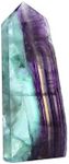 AMOYSTONE Natural Fluorite Wand Healing Crystal Stone Obelisk Large Tower Slab Block Irregular Texture 1.3-1.7 LBS, Home Décor