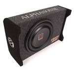 Alphasonik AS10DF 10" 1200 Watts 4-Ohm Down Fire Shallow Mount Flat Enclosed Sub woofer for Tight Spaces in Cars and Trucks, Slim Thin Loaded Subwoofer Air Tight Sealed Bass Enclosure