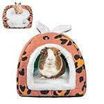 LeapSheep Guinea Pig Hideout Bed House Large Bunny Rabbit Bed Cave, Warm Guinea Pig Hut for Ferrets Rats Chinchilla Hedgehogs Small Animals Pet Hideout Cave Bed (Pink)