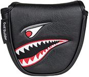 Hacbop 1PC PU Leather with Shark Embroidery Magnet Golf Mallet Putter Head Cover Golf Club Putter Headcovers Mallet Putter Head Covers