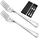 Fashionwu 2 PCs Dinner Fork Valentine's Day Gifts for Her/Him, Stainless Steel Tableware Fork Engraved with I Love You, Dessert Forks Anniversary Christmas Gifts for Husband Wife Girlfriend Boyfriend