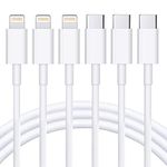 USB C to Lightning Cable 3Pack 6FT/1.8M [MFi Certified] iPhone Fast Charger Cable USB-C Power Delivery Charging Cord for iPhone 14/13/12/12 PRO Max/12 Mini/11/11PRO/XS/Max/XR/X/8/8Plus/iPad, White