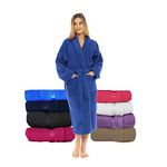 CICK Towelling Bath Robe Premium Quality Bathrobes for Women Highly Absorbent 100% Cotton Shawl Design for Men & Women for Loungewear (UK, Alpha, S, M, Regular, Regular, Royal)