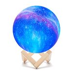 PREKIAR Moon Lamp, 16 Colors 15cm LED 3D Print Star Moon Light with Stand & Remote & Touch Control and USB Rechargeable, Bedrooms Bedside Night Lights for Bay Kids Lover Birthday Party Gifts