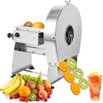 Commercial Vegetable Fruit Slicer Electric Onion Potato Slicing Machine 0.2-10mm Thickness Adjustable Stainless Steel Food Shredder Cutter for Cabbage Onion Tomato Potato Lemon