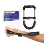 Strauss Wrist/Forearm Strengthener |Improves Grip Strength |Arm Exercise Equipment for Forearm Workout |Adjustable Resistance |Hand and Wrist Strength Trainer|Ideal for Athletes, (Silver)