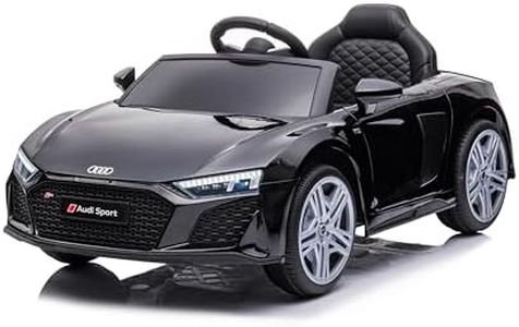 Baroni Home Voiture électrique pour Enfants Audi R8 Sport, 12V avec MP3, Voiture télécommandée en Option, siège en Cuir écologique, Portes ouvrantes, Vitesse 3-5 km/h, avec télécommande, Noir