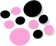 Black/Pink Vinyl Wall Stickers - 2 & 4 inch Circles (150 Decals)