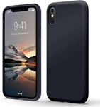 Flyzoo Liquid Silicone Case for iPhone XS Max (6.5"), [Scratch-Resistant, Anti-Fingerprint, Shockproof] Ultra Slim Protective Phone Case, 4-Layer Cover with Microfiber Lining, Silky-Soft Touch, Black