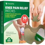 YOUCOPIA Knee Pain Relief Patches: 36 Count Natural Herbal Relieving Paste for Long Lasting Muscle and Joint Relief - Mugwort Arthritis Heat Patches Kit