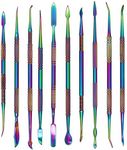 SKMZ 10Pack Large Size Stainless Steel Wax Carvers Tool Set Spatula Double Ended Rainbow Kit for production wax figures clay sculptures and pottery handmade artworks