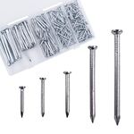 OMOTOOL Steel Nail Assortment Kit (280 pcs), Galvanized Concrete Wall Nails for Hanging Pictures and Woodworking, Suit for Drywall and Pine，5 Size Assortment