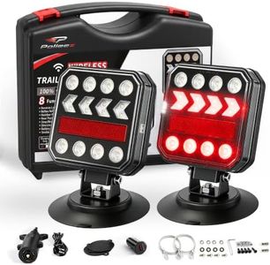 Polieez Wireless Magnetic Trailer Lights, Rechargeable LED Tow Light Kit