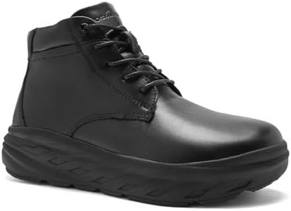 Men's Orthopedic Diabetic Extra Wide Dress Oxford Boots: Classic Flat Feet Arch Support High Arch Achilles Tendonitis Orthotic Business Leather Shoes, Soft Bunions Recovery Ankle Boots Black Size 10.5