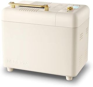 Neretva Bread Machine, 2.2LB 15-in-1 Bread Maker, Dual Heater Breadmaker Machine with Auto Nut Dispenser & Nonstick Ceramic Pan, Bread Maker Machine for Gluten Free, Dough Maker, Sourdough, Yogurt