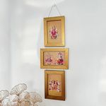 Art Street Mata Laxmi, Shri Ganesh, Ram Darbar God Photo Frame For Wall Set Wall Hanging Picture, Photo Frame For Home and Office Decoration (Set of 3, 4x6 Inch - Gold)