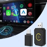 Mini Android Auto Wireless Adaptor&Wireless CarPlay Adaptor Convert Factory Wired to Wireless CarPlay Dongle, USB CarPlay Wireless Stick Wireless Android Auto Adaptor for iOS 12+/Android 11+ No Delay