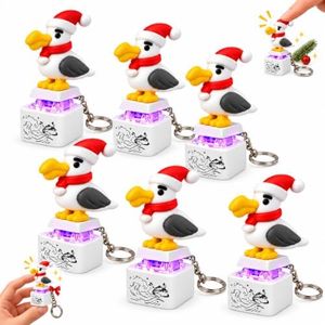 Seagull Says Mine Keychain, Christmas Rechargeable Fidget Clicker Toy | Fun Sound Clicker with LED Light for Daily Use, Desk Play, Office Breaks, Home Display, and Travel Five Bullet Points