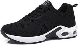 FLARUT Running Shoes Womens Lightweight Fashion Sport Sneakers Casual Walking Athletic Non Slip(Black, EU40)