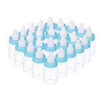 Holdfiturn 24Pcs Baby Shower Bottles Fillable Bottles 9.8x4x4cm Fillable Baby Shower Bottles Food Grade Candy Bottles Decorations Feeding Bottle Gift for Newborn Birthday Decoration(Blue)