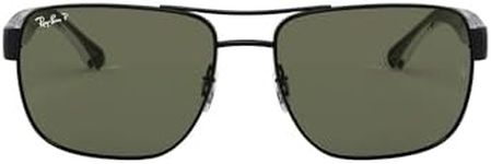 Ray-Ban Men's Black Frame/Green Lens Polarized Sunglasses - 113.96mm Lens