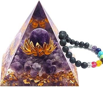 Crystal Spheres Orgone Crystal Pyramid for Positive Energy Flower of Life Chakra Lava Bracelet Orgonite Amethyst Healing Crystals Pyramid for Chakra Balance Crystal Therapy Reduce Stress Chakra Healing Meditation Yoga Attract Wealth Luck Health