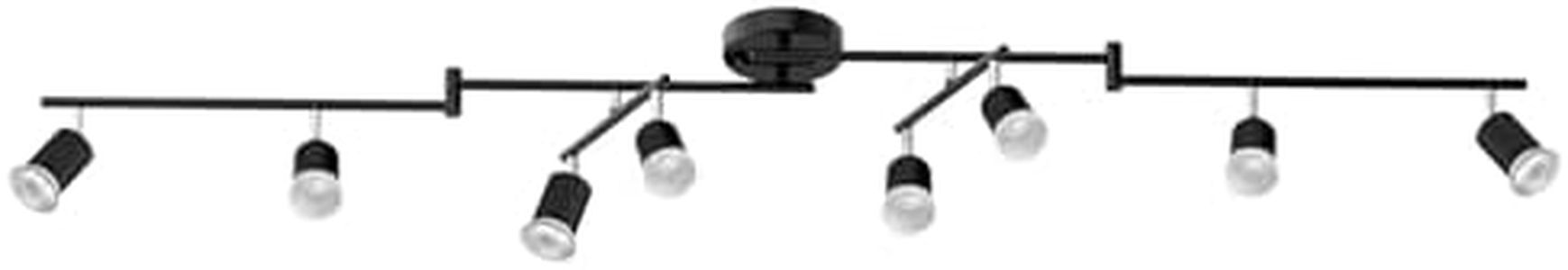 Sunwish Track Lighting Fixtures Ceiling, 8-Light Black LED Track Lighting Kit with Flexibly Rotatable Light Head, Modern Ceiling Spotlight for Kitchen, Living Room, Bedroom (GU10, Bulbs Not Included)