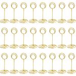 TecUnite 3.35 Inch Gold Table Number Holder Place Card Holders Wire Photo Holder Picture Name Menu Clips Memo Note Cards Stand for Wedding Reception Anniversary Birthday Party Centerpieces(24 Pieces)