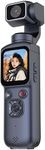 CAM49 4K Pockets Vlogging Camera with WiFi, Handheld Video Camcorder with Audio & Video Recording, 330 Rotating Lens, Loop Recording, 1.72inch Touchscreen